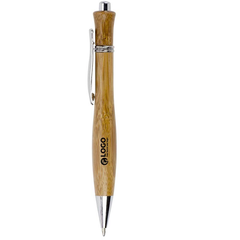 Shaped bamboo ballpoint pen